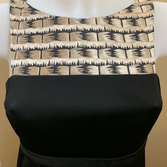 Pollini Black cocktail dress with gold threaded chest and back. Italian couture. - Picture 3 of 7